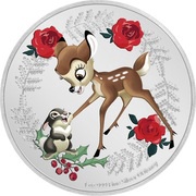 2 Dollars - Elizabeth II Bambi and Thumper, Niue, 2020 reverse image