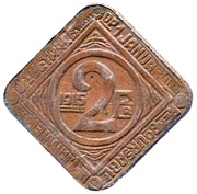 2 Franken Ghent - WW1 German Occupation Coinage reverse image