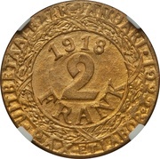 2 Franken Ghent - WW1 German Occupation Coinage reverse image