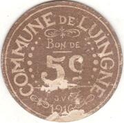 5 Centimes - Commune of Luingne [Hainaut] obverse image