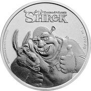 2 Dollars - Elizabeth II Shrek, Niue, 2021 reverse image