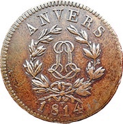5 Centimes - Louis XVIII Antwerp; Siege Coinage obverse image