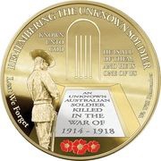 2 Dollars - Elizabeth II Remembering the Unknown Soldier, Niue, 2021 reverse image