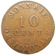 10 Centimes - Napoleon I Antwerp; Siege Coinage, Belgium, 1814 reverse image