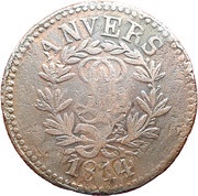 10 Centimes - Louis XVIII Antwerp; Siege Coinage obverse image