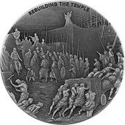 2 Dollars - Elizabeth II Rebuilding the Temple, Niue, 2021 reverse image