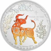 2 Dollars - Elizabeth II Year of the Ox, Niue, 2021 reverse image