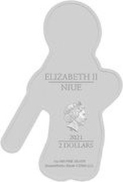 2 Dollars - Elizabeth II Gingerbread Man, Niue, 2021 obverse image