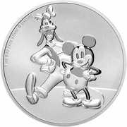 2 Dollars - Elizabeth II Mickey and Goofy, Niue, 2021 reverse image