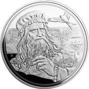 2 Dollars - Elizabeth II Leonardo da Vinci, Niue, 2021 reverse image