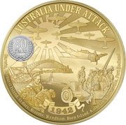 2 Dollars - Elizabeth II Australia Under Attack, Niue, 2022 reverse image