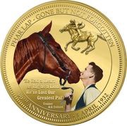 2 Dollars - Elizabeth II Phar Lap, Niue, 2022 reverse image