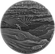2 Dollars - Elizabeth II Samson and the Gates of Gaza, Niue, 2022 reverse image