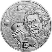 2 Dollars - Elizabeth II Albert Einstein, Niue, 2022 reverse image
