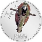 2 Dollars - Elizabeth II Boba Fett's Starfighter, Niue, 2022 reverse image