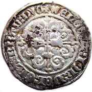 2 Pennies "Nouvelle Tourelle or Schuerken" - Joan and Wenceslas, Belgium, 1374-1381 reverse image