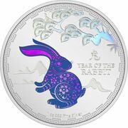 2 Dollars - Elizabeth II Posthumous; Year of the Rabbit, Niue, 2023 reverse image