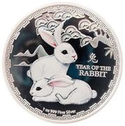 2 Dollars - Elizabeth II Posthumous; Year of the Rabbit, Niue, 2023 reverse image
