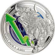 2 Dollars - Charles III Bull and Bear, Niue, 2023 reverse image