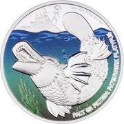 2 Dollars - Charles III Patchwork Platypus, Niue, 2023 reverse image