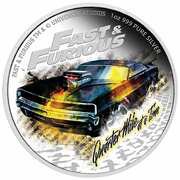 2 Dollars - Charles III 1970 Dodge Charger R/T, Niue, 2023 reverse image