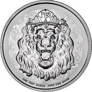 2 Dollars - Charles III Roaring Lion, Niue, 2023 reverse image