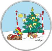 2 Dollars - Charles III Smurfette Christmas, Niue, 2023 reverse image