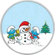 2 Dollars - Charles III Smurfs and Snowman, Niue, 2023 reverse image