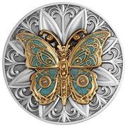 2 Dollars - Charles III Butterfly, Niue, 2023 reverse image