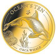 2 Dollars 50 Cents - Elizabeth II Orca Whale, Niue, 2019 reverse image
