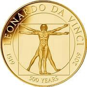 2 Dollars 50 Cents - Elizabeth II Vitruvian Man, Niue, 2019 reverse image