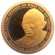 2 Dollars 50 Cents - Elizabeth II Mahatma Gandhi, Niue, 2019 reverse image