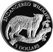 5 Dollars - Elizabeth II Jaguar, Niue, 1992 reverse image