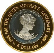 5 Dollars - Elizabeth II Queen Mother - Engagment Portrait, Niue, 2000 reverse image