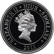 5 Dollars - Elizabeth II Last Tasmanian Tiger obverse image