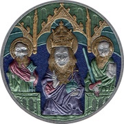 5 Dollars - Elizabeth II Plaque with God The Father, Niue, 2014 reverse image