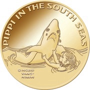 5 Dollars - Elizabeth II Pippi in the South Seas, Niue, 2015 reverse image
