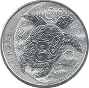 5 Dollars - Elizabeth II Hawksbill Turtle, Niue, 2015-2016 reverse image