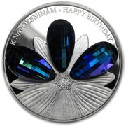 5 Dollars - Elizabeth II Crystal Flower, Niue, 2016 reverse image