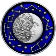 5 Dollars - Elizabeth II Moon; coloured, Niue, 2017 reverse image