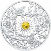 5 Dollars - Elizabeth II Four Seasons: Spring, Niue, 2017 reverse image