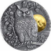 5 Dollars - Elizabeth II Long-eared Owl, Niue, 2019 reverse image