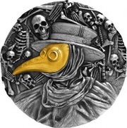 5 Dollars - Elizabeth II Mask of Plague Doctor, Niue, 2019 reverse image