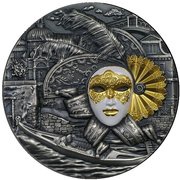 5 Dollars - Elizabeth II Venetian Mask, Niue, 2019 reverse image
