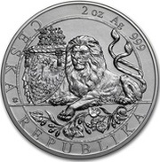 5 Dollars - Elizabeth II Czech Lion, Niue, 2019 reverse image