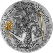 5 Dollars - Elizabeth II Athena and Minerva, Niue, 2019 reverse image