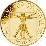 5 Dollars - Elizabeth II Vitruvian Man, Niue, 2019 reverse image