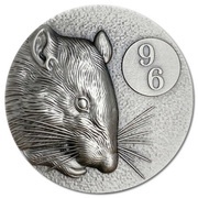 5 Dollars - Elizabeth II Year of the Rat, Niue, 2020 reverse image