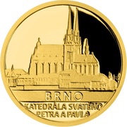 5 Dollars - Elizabeth II Brno: Cathedral of St. Peter and Paul, Niue, 2020 reverse image