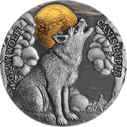 5 Dollars - Elizabeth II Gray Wolf, Niue, 2020 reverse image